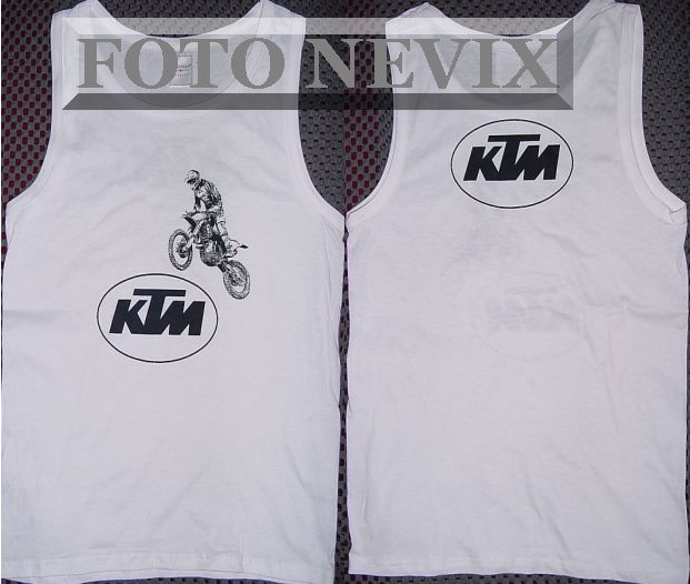 Koszuka KTM bez rkawkw biaa z nadrukiem